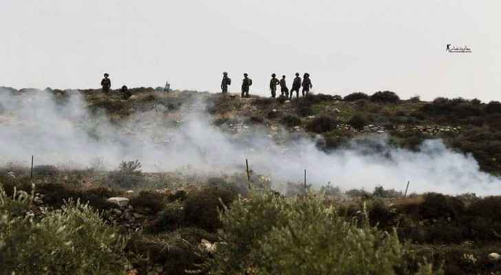 Clashes between Israeli forces and Palestinian protesters in the West Bank on Saturday. (PalInfoCenter)