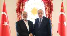 Erdogan receives Hamas chief Ismail Haniyeh for talks in Turkey
