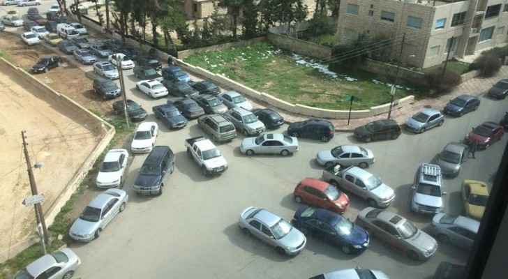 Even Amman's side roads aren't spared from heavy traffic. 