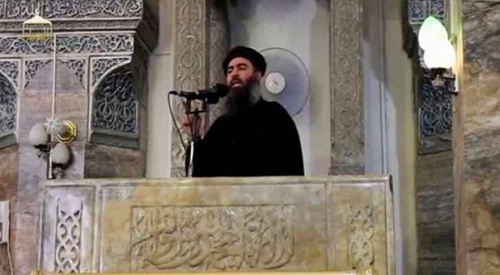 Screengrab from a video of Baghdadi's only public appearance in 2014.