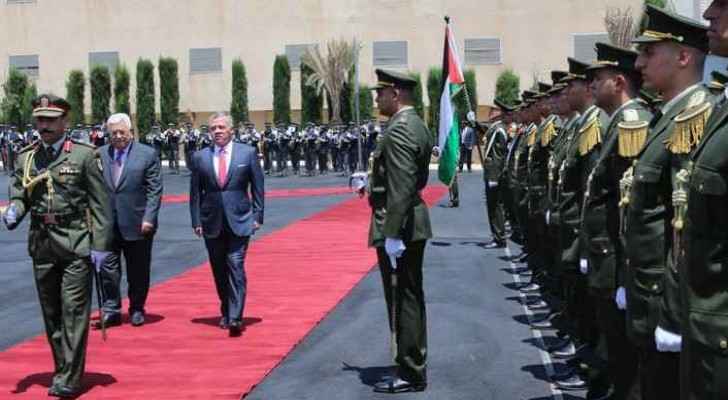 King Abdullah and Palestinian President Mahmoud Abbas during the King's visit to Ramallah.