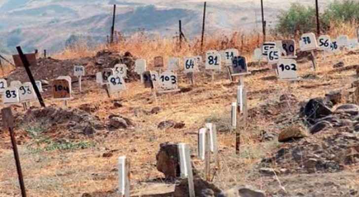 A number cemetery, where Palestinian bodies are buried by Israel in mainly unmarked graves to later be used as bargaining chips with Palestinians.