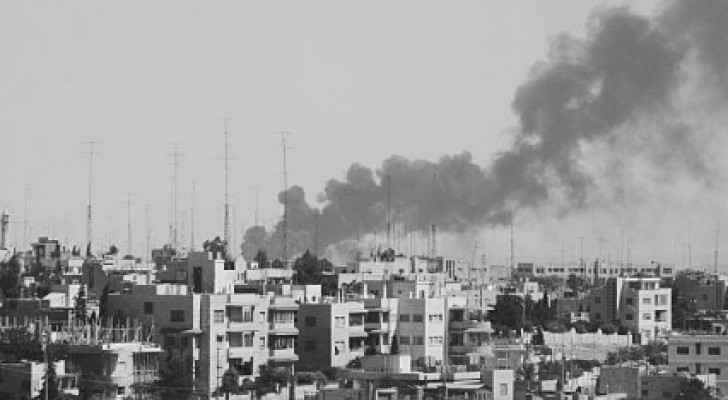 Smoke rises in Amman during clashes between the Jordanian army and fedayeen. (Photo Source: Jordanian archives)