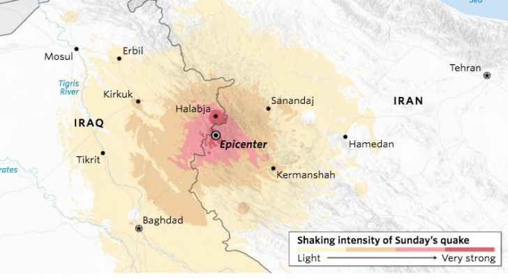 The deadly quake hit the border region between Iran and Iraq (US Geological Survey)