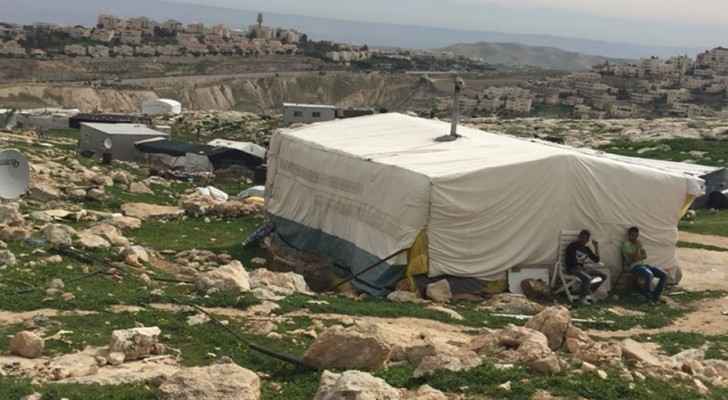 Jabal Al Baba inhabitants at risk of being evacuated from their homes. (The Palestinian Information Center)