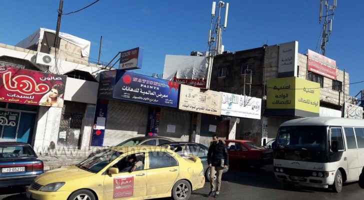 A shop in the northern complex in Irbid closes its doors. (Roya) 