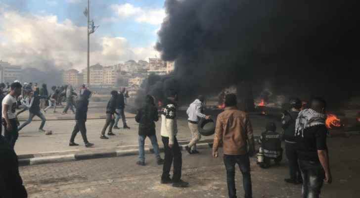 Clashes between Palestinians and Israeli forces in Ramallah, West Bank. (Twitter) 