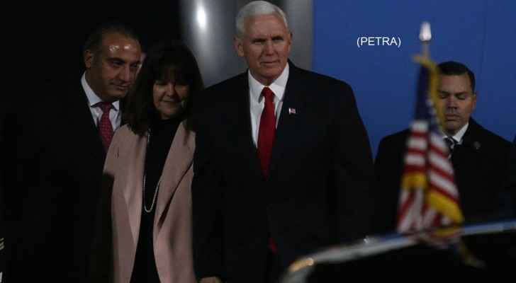 Pence arrived in Jordan accompanied with his wife. (Petra)