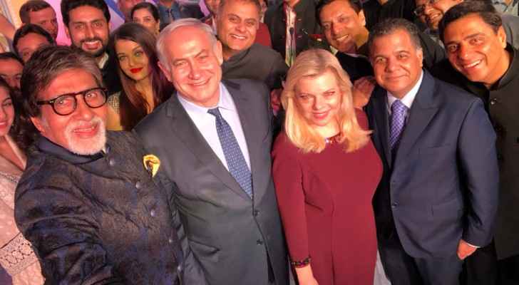 Netanyahu's selfie with Bollywood stars and producers. (Twitter)