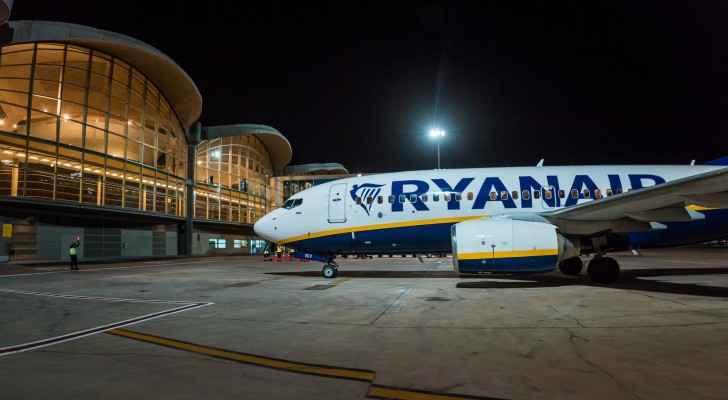 A Ryanair plane parked up at Queen Alia International Airport. (Facebook)