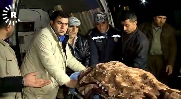 The body of one believed migrant arrives at Soran hospital.  (Rudaw TV)