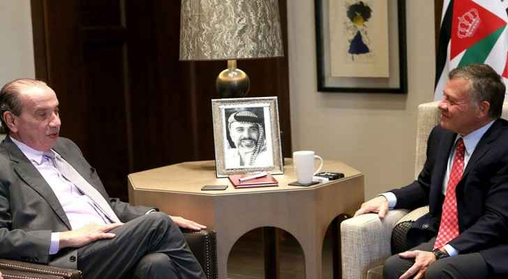 Brazilian Foreign Minister Aloysio Nunes and His Majesty King Abdullah II. (Petra News Agency)