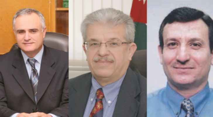 Dr. Najeeb Abou Karak on the left,  Dr. Zeidan Kafafi in the middle and Dr. Saeb Khreisat on the right (Enjaz news)