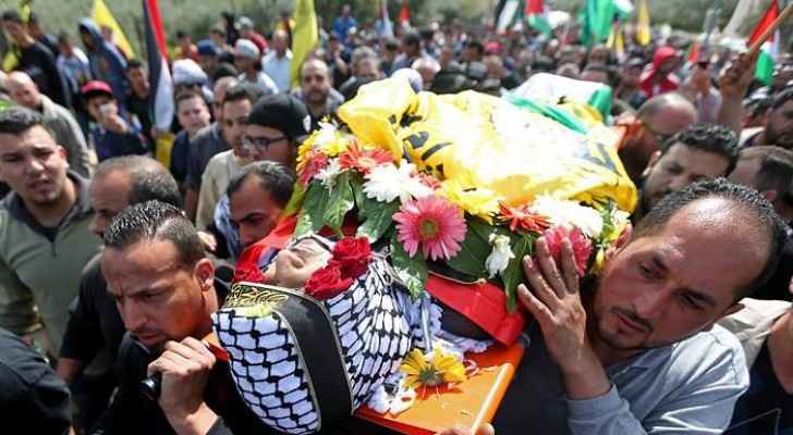 The funeral of Palestinian farmer, Mahmoud Owdeh (Al Manar)