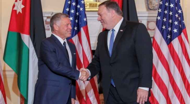 King Abdullah, Mike Pompeo at the US State Department.