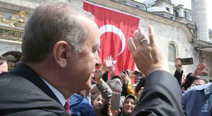 Turkish President Recep Tayyip Erdogan greeting crowds. (file photo)