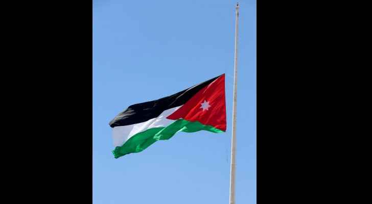 Jordanian flag at half-mast in memory of martyrs