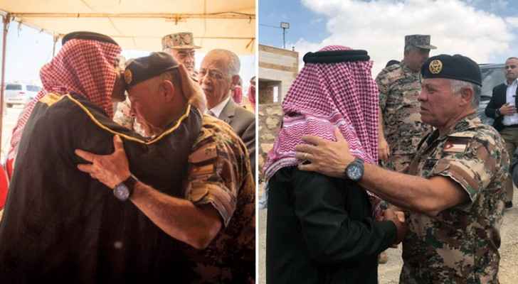 King visits families of martyr Huwaitat, martyr Aqarbeh
