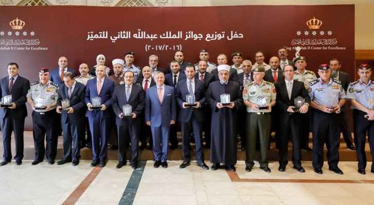 Jordanian monarch attends King Abdullah II Award for Excellence