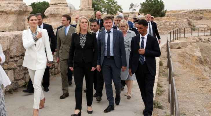 Crown Princess Victoria of Sweden visits Amman Citadel (video)