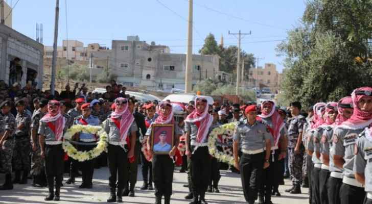During martyr Jaradat's military funeral ceremony