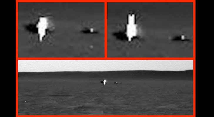 Zoomed in image composite of mysterious white 'being' on Mars