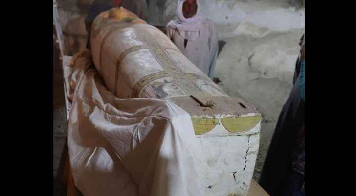 The coffin which was discovered in Luxor this week. (Facebook)