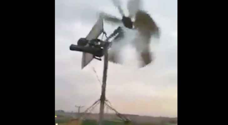 The man used a small wind turbine to generate electricity. (Facebook)