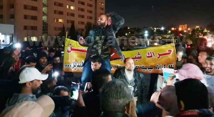 Protesters gathered near Jordan Hospital on Friday evening as well. (Roya)