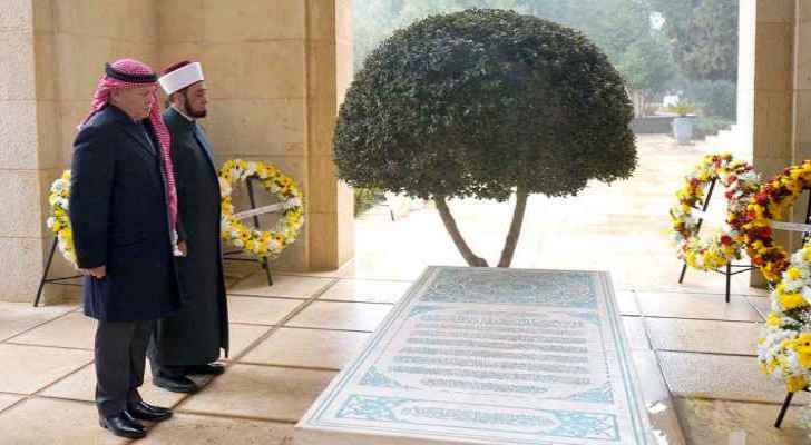 King Abdullah II visits late King Hussein tomb on 20th anniversary