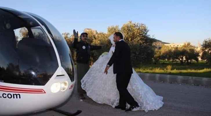 Jordanian performs wedding 'Zaffe' by helicopter