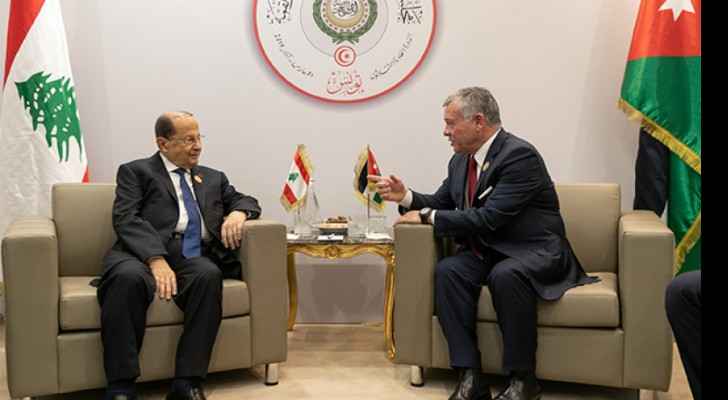 King, Lebanese president discuss ties, regional developments
