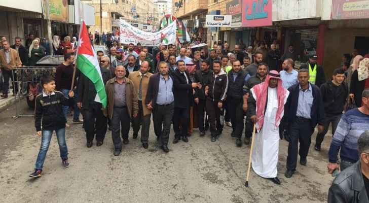 Photos: March in Irbid in support of King's position towards Jerusalem, 'Palestinian cause'