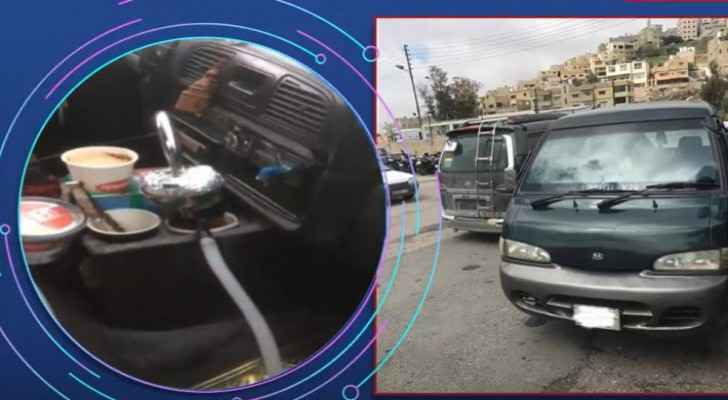 Video: Minibus driver caught drinking shisha while driving in Sweileh