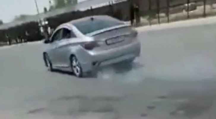 Video: Car drifter arrested after hit and run at Hashemite University in Zarqa