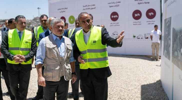 King visits construction site of main Bus Rapid Transit station in Sweileh