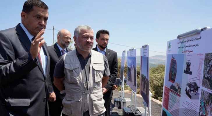 King visits development projects in Ajloun, meets governorate council members
