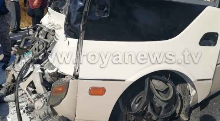 Photos: 28 injured in collision accident on Irbid road