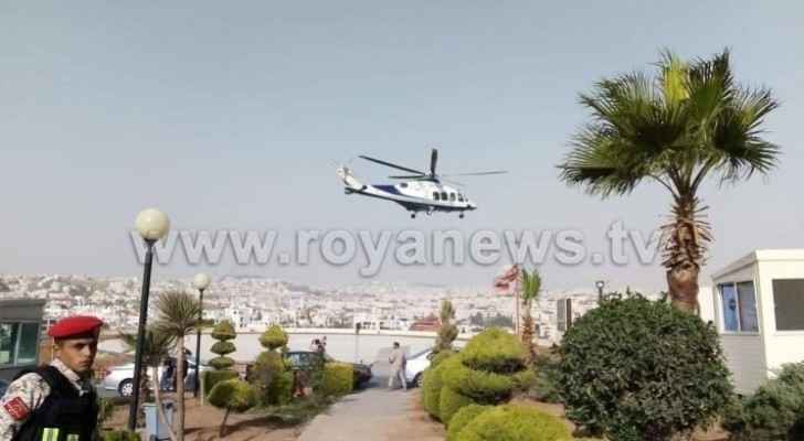 Photos: Two injured in Jerash stabbing incident taken to Hussein Medical City on helicopter