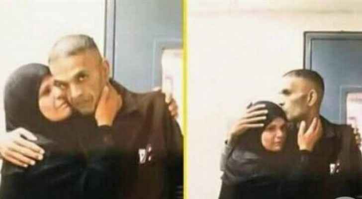 The Palestinian prisoner Sami Ahed Abu Diyak and his mother