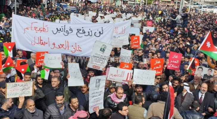 Photos: Mass march in Amman against Jordan-Israel gas agreement