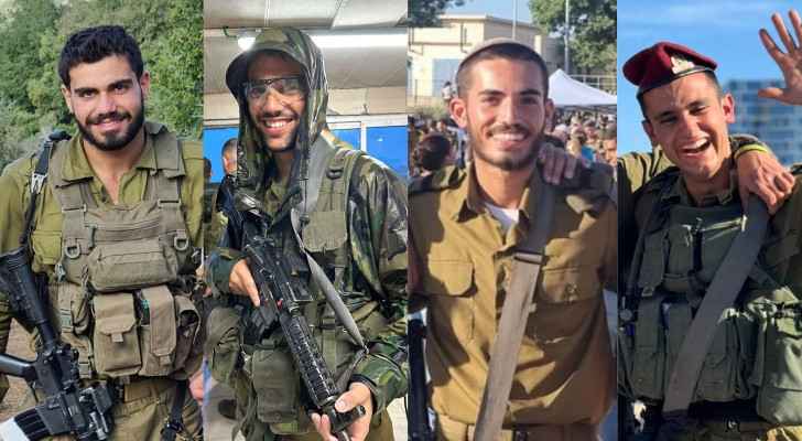 The four "Israeli" soldiers killed in Khan Yunis on April 6.