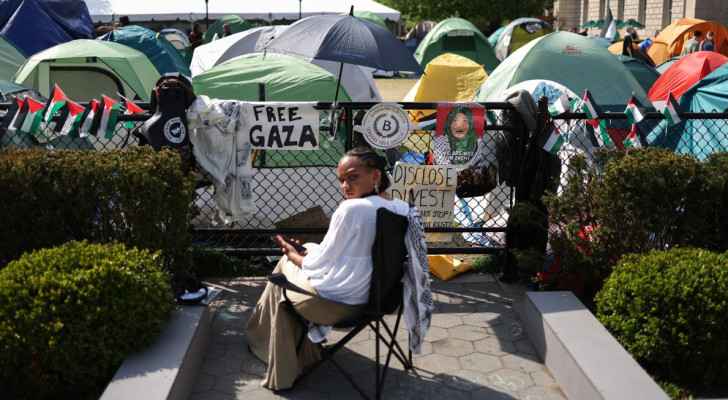 The pro-Palestinian encampment at the Columbia University (April 28, 2024) (New York City) (Photo: AFP) 