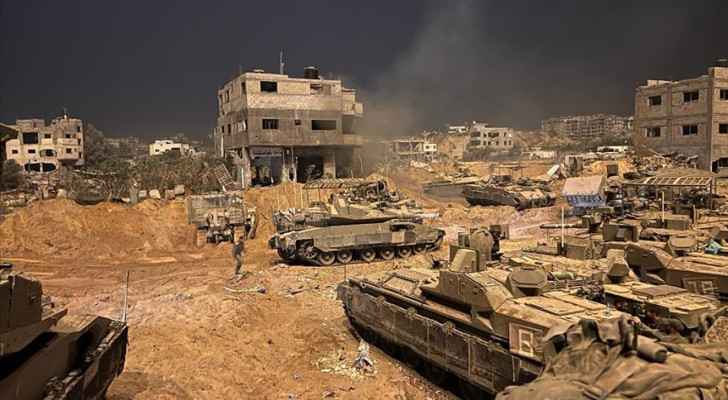 File photo: “Israeli” tanks in the Gaza Strip 