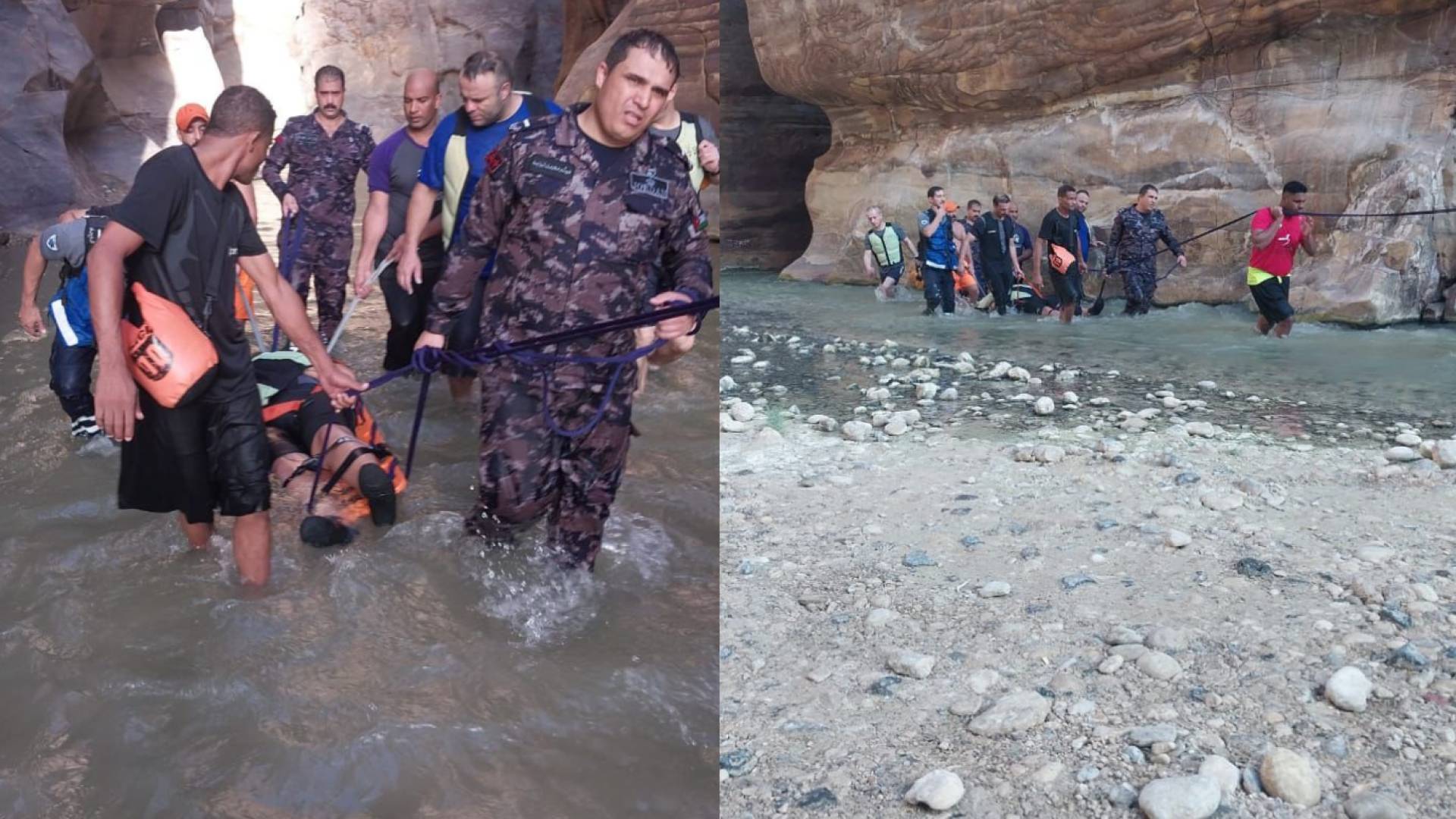 Civil Defense rescues man who fell into water stream in Mujib