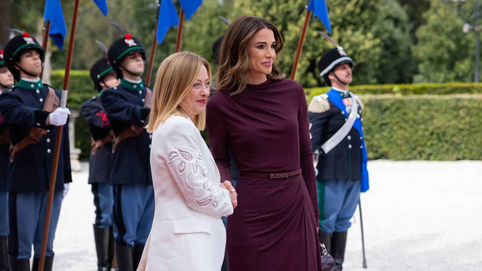 Queen discusses humanitarian crisis in Gaza with Giorgia Meloni