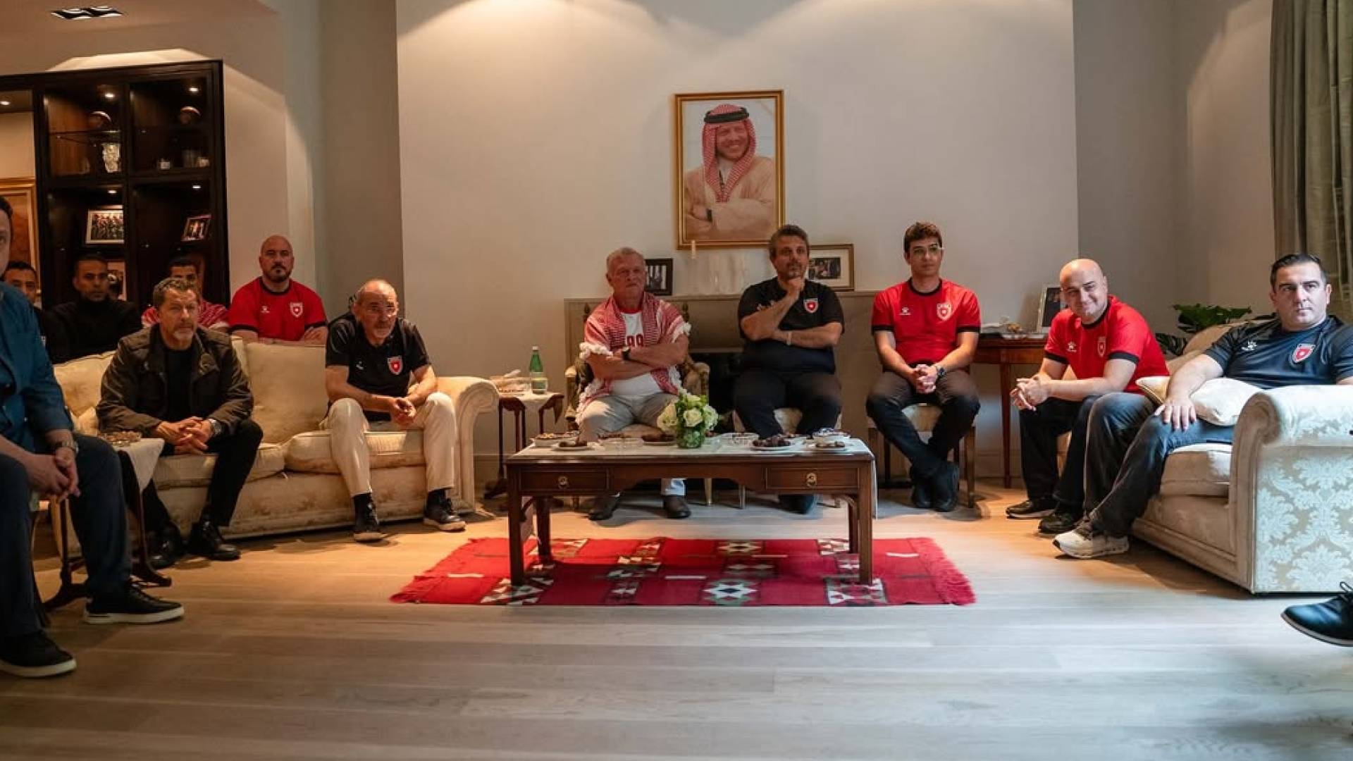 King watches Jordan’s qualifier game against Oman during London visit