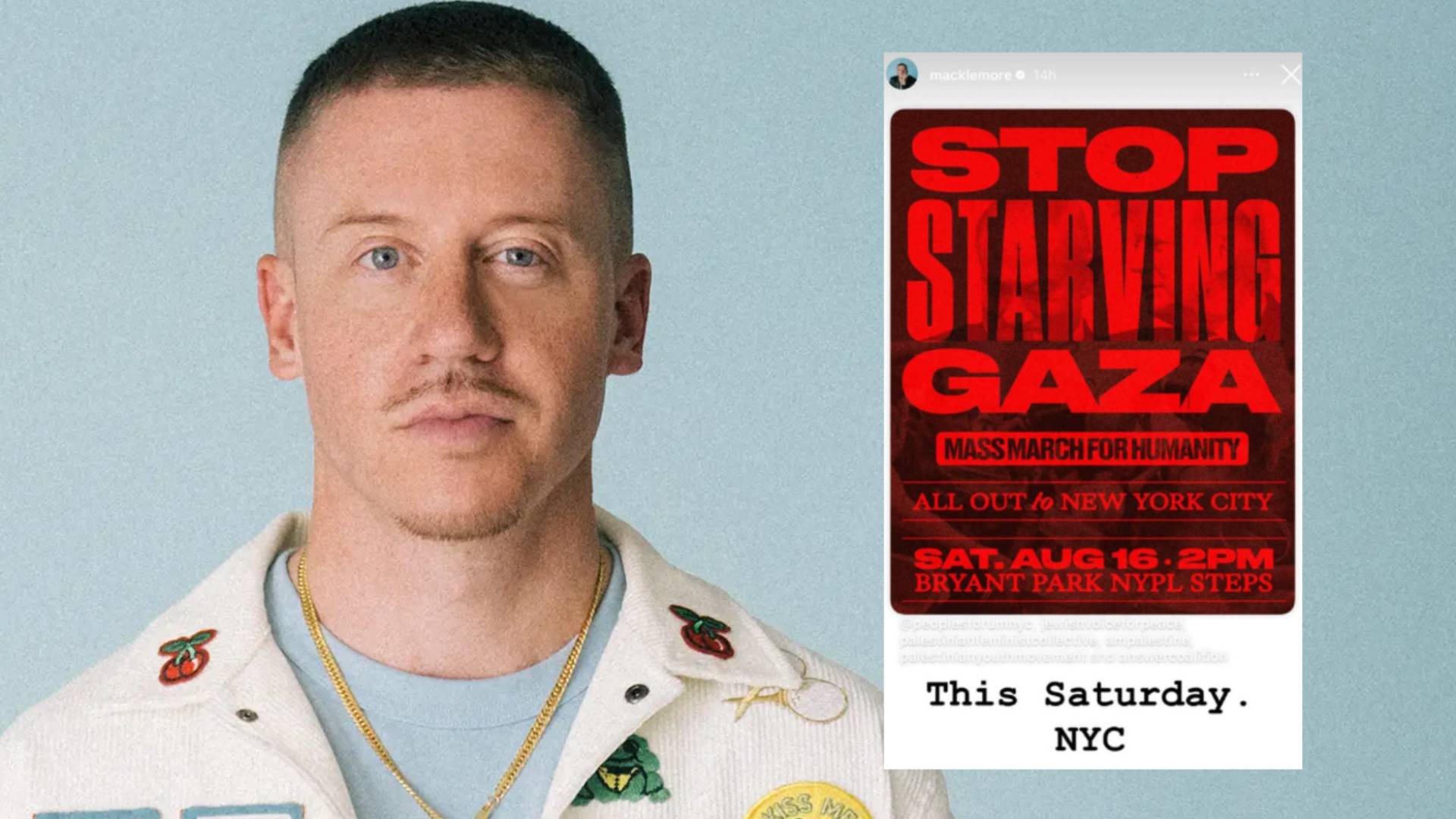 Macklemore backs Palestine solidarity protest in New York City