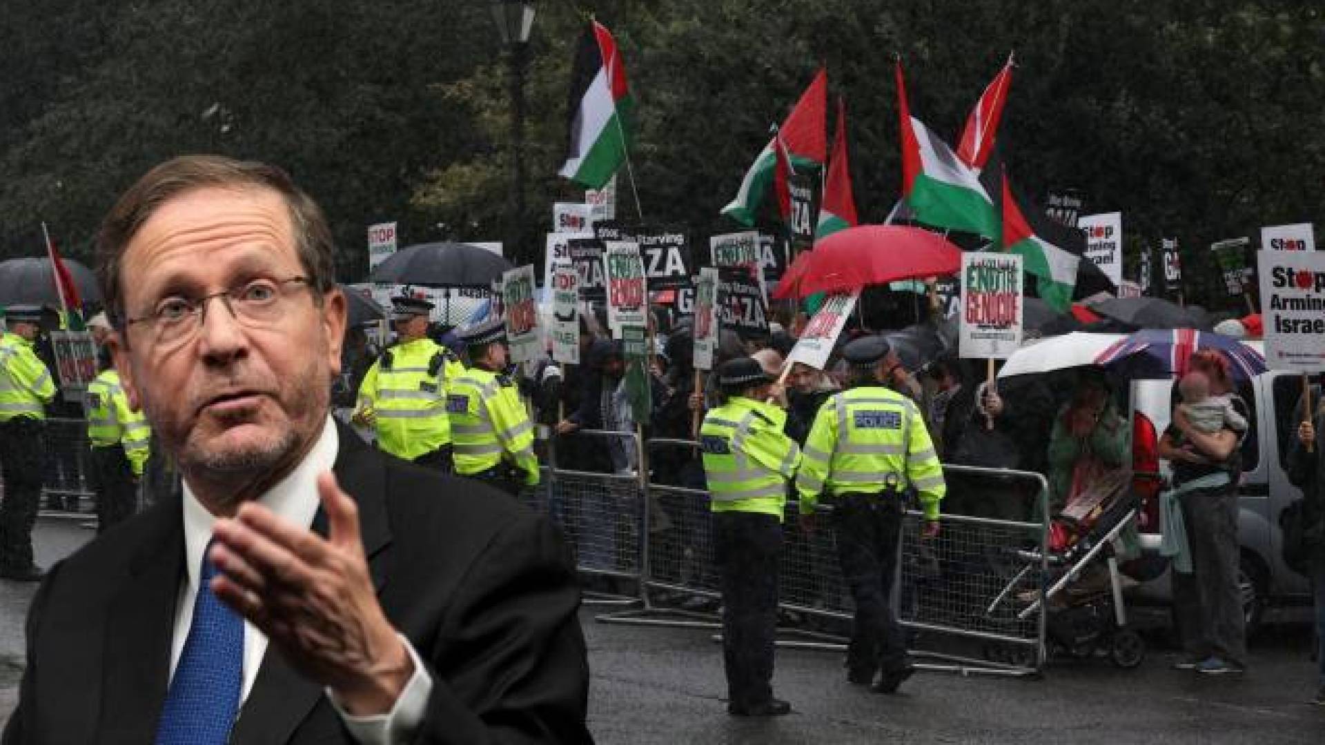 Protests erupt in London against 'Israeli' President Herzog’s visit, calls for his arrest