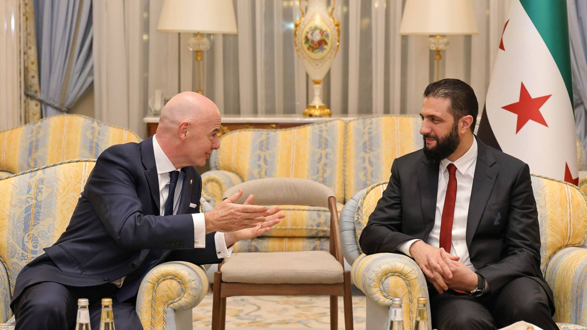 Syrian President Sharaa meets with FIFA President Infantino in Saudi